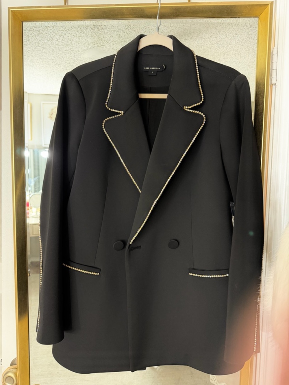 Good American Black Tailored Blazer